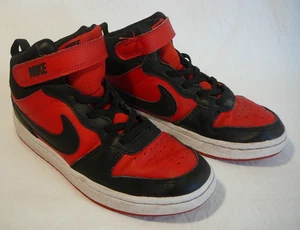 Nike Court Red Black Sneaker Size 1.5 Boys Skate Basketball Borough 2 Mid Bred - Picture 1 of 9