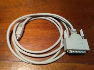 Vintage 6 ft Mini DIN 8 Male to DB25 Male Serial Cable Mac to Modem RS-232 - Picture 1 of 4