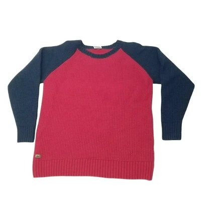 Suéter Pullover Grande Lacoste Para Hombres Mezcla Lana Cachemira Béisbol Tejido Gofre Foto 1 de 4