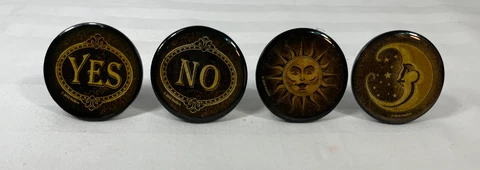 Set 4 Ouija Board Drawer Pulls Yes No Sun Moon Mystical Oracle Halloween no flaw Cover