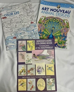 NEW Bundle - 3 Coloring Activity Books Birdwatchers Ocean Wonders Animal Designs - Imagen 1 de 10