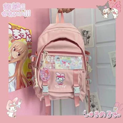 Mochila Kawaii Estudiante Grande Kuromi Cinnamoroll Bolso Escolar My Melody Bolso de Nylon Foto 1 de 4