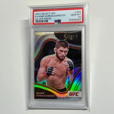 Khabib Nurmagomedov 2022 Panini Select UFC Octagonside Silver Prizm #284 PSA 10 - Image 1 of 3