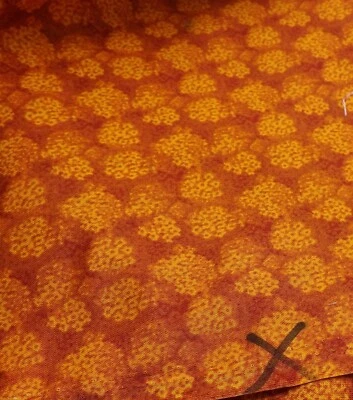 MBT Clusters of Orange Flowers Print on Dark Orange Background Fabric 3 yds - Image 1 of 4