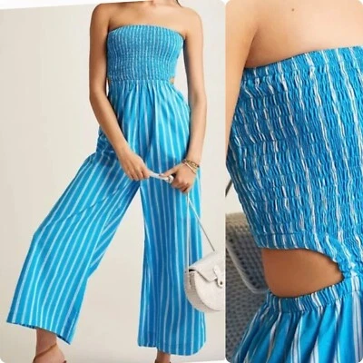 Новый Faithfull бренд Anthropologie Baylee комбинезон майя полоски печати синий L - Изображение 1 из 4