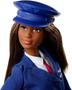 Barbie Pilot Puppe brünett mit Pilotenhut GFX 25 AFRICAN AMERICAN - Bild 1 von 20