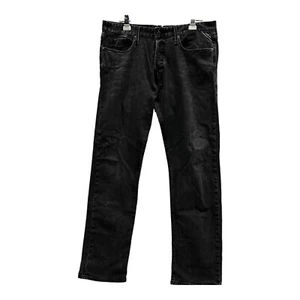 Replay Jeans Jennon M909R Size 34/32 Black Fade Wash Button Fly - Picture 1 of 15