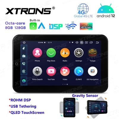 12.8'' QLED Android 14 2 DIN Rotatable Head Unit Car Stereo Radio GPS Navi 128G - Image 1 of 4