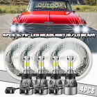 For Ford Galaxie 500 1962-1974 DOT 4pcs 5.75 5-3/4 Round LED Headlights Upgrade Peugeot 504
