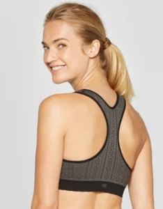 Women's Seamless Lacey Scallop Sports Bra - C9 Champion - Gray/Black - S - S381 - Bild 1 von 3