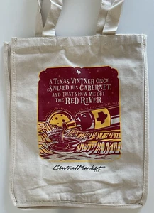 Central Market Tote Bag Texas Stroll Red River Cabernet Reusable NWOT - Picture 1 of 11