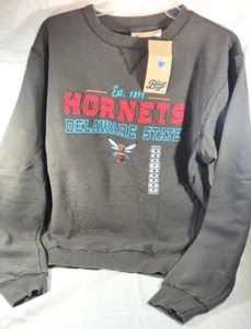 Blue 84 Delaware State Hornets Sanded Fleece Sweatshirt - Black - Medium - Picture 1 of 6