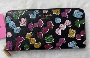 Portafoglio nuovo con etichette Kate Spade Morgan caramelle assortite pelle goffrata cerniera regalo - Foto 1 di 6