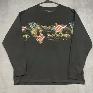 Bit & Bridle Langarm Pferd Shirt Amerika Flagge patriotisch Baumwolle Gr. XL schwarz - Bild 1 von 8