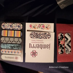 Jamberry Nail Wraps sortiert 9 Proben 9 = 18 Akzentnägel gemischt Maniküre  - Bild 1 von 4
