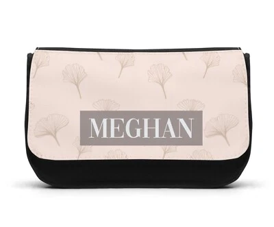 DESIGNED BY GIFTED KEEPSAKES Personalisierte Make up Kulturtasche Kosmetiktasche Federmäppchen Geschenk Pfirsichblatt hers