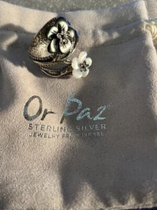Or Paz Sterling Silver Double Flower Ring - Picture 1 of 4