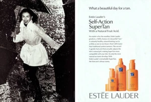 1996 Estee Elizabeth Liz Hurley rain tan beauty creme vintage 2-page MAGAZINANZEIGE - Bild 1 von 1