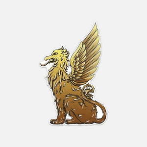 Gold Griffin Sitzen Vinyl Aufkleber Aufkleber - Bild 1 von 1