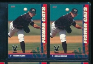 Lot (2) 2007 Choice #4 Jordan DeJong New Hampshire Fisher Cats (CG146) SWSW