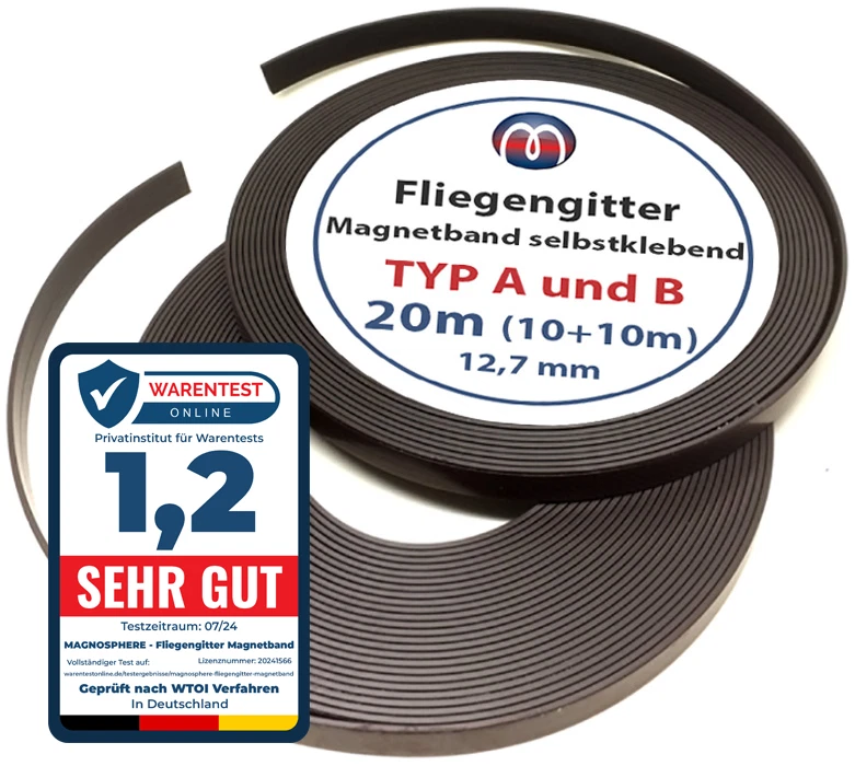 Fliegengitter Magnetband Magnetstreifen selbstklebend 12,7mm, je 10 m Typ A + B - Bild 1 von 4