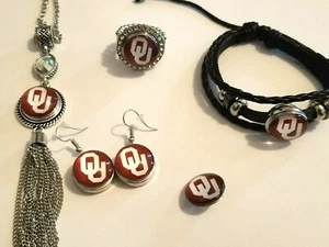 Anillo elástico, pendientes, pulsera, collar de joyería a presión de Oklahoma - Imagen 1 de 10