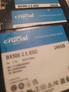 Qty#2 Crucial BX500 240GB 3D NAND SATA 2.5-Inch Internal SSD - CT240BX500SSD1 - Photo 1/1