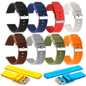 WEICHES SILIKON KAUTSCHUK UHRENARMBAND SMART BAND 12 MM BIS 24 MM SCHNELLVERSCHLUSS UK - Bild 1 von 8
