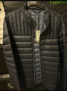 Men’s Lightweight Feather 90% And Down 10% Feather Jacket In Navy Size Small New - Picture 1 of 2