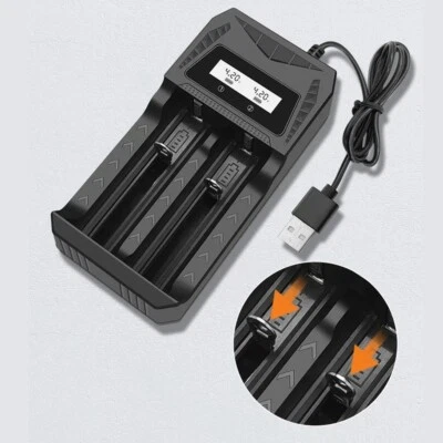Smart LCD Battery Charger 2 Slots for Rechargeable Lithium Battery, AA, AAA - Image 1 of 4