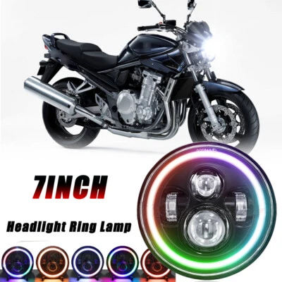 Fit Suzuki Bandit 1250S 2007 2008 2009 2016 7" RGB LED Headlight Ring Lamp NWE - Изображение 1 из 4