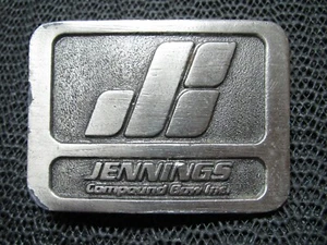 JENNINGS COMPOUND BOW INC BELT BUCKLE! VINTAGE! RARE! LEWIS BUCKLES! 1980s! USA! - Picture 1 of 10