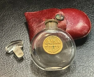 Vintage Jasmine D’Orsay Miniature Commercial Perfume Bottle Leather Case France - Picture 1 of 8