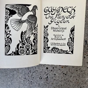 Signed 1st Ed. Gay Neck the Story of a Pigeon by Dhan Mukerji Illustrated - Picture 1 of 11