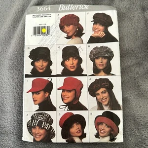 Butterick 3664 Hat Pattern 10 Styles All Sizes Included Unique Winter 2001 OOP - Picture 1 of 6