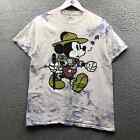 Disney Mickey Mouse T-Shirt Men Medium Short Sleeve Tie Dye Graphic White Purple