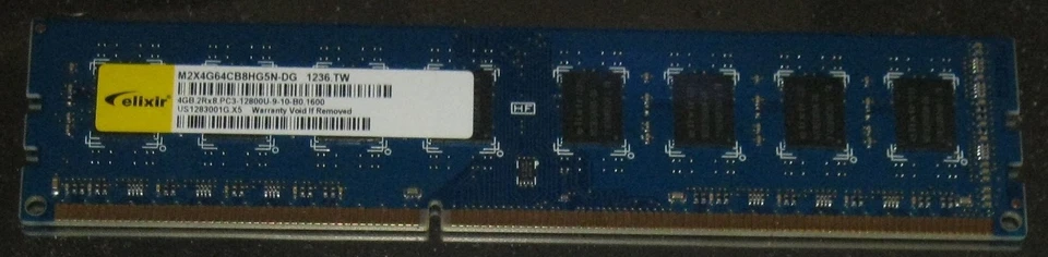 1x 4GB ELIXIR DDR3 RAM 1600MHz PC3-12800U DIMM 240-pol.CL9 M2X4G64CB8HG5N-DG XMP - Bild 1 von 1