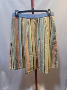Odille Multicolor Striped Linen Skirt. Size 6 - Picture 1 of 7