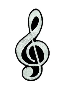 Patch toppe toppa ricamate termoadesiva note musica chiave di sol g - Bild 1 von 1