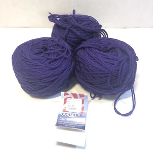 3 Skeins Summit Hill Kraemer Yarn Tanzanite Purple Worsted Superwash Wool 3.5 oz - Picture 1 of 5