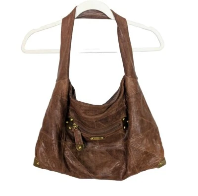 Y2K 90s Vintage Rafe New York Over Shoulder Hobo Bag Patchwork Leather Purse - Image 1 of 4