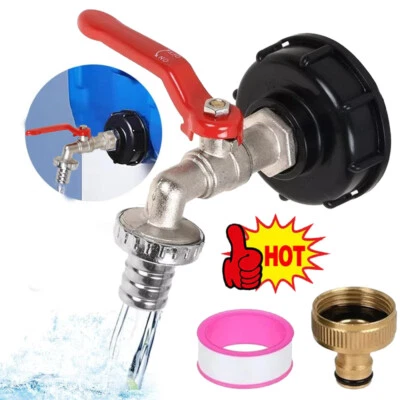 MARKENLOS Auslaufhahn Wasser Hahn IBC 3/4 Zoll Für Regentonne Regenfass Auslaufventil DE