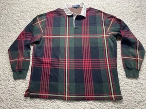 Polo vintage Ralph Lauren L/S maglia rugby a quadri uomo taglia XL usata in ottime condizioni - Foto 1 di 9