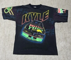 Vintage 90s Kyle Petty Nascar Racing Mello Yello All Over Print Shirt XL - Picture 1 of 6