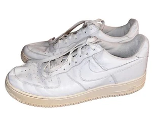 Nike White Air Force 1 Low Basketball Shoes Mens Size 12 US 306353-112 - Picture 1 of 13