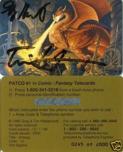 Hildebrandt Brothers LOTR - Smaug - signed Phone Card [#'d to 250] - Picture 1 of 1