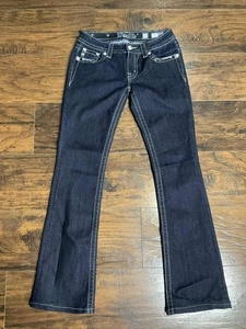 Jeans donna Miss Me blu scuro lavato bootcut denim tg 27 - Foto 1 di 6