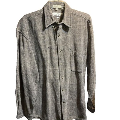 M E Sport Vintage Men’s Shirt L Brown Long Sleeve Button Outdoor Chamois Flannel - Image 1 of 4