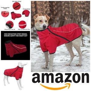Abrigo reflectante impermeable para perros talla 3XL 1/2 pierna chaqueta cálida invierno polar con cremallera - Imagen 1 de 8