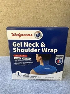 New Walgreens Reusable Hot and Cold Gel Neck and Shoulder Wrap With Strap - Picture 1 of 15